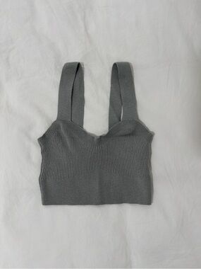 Gilly Hicks Gray Ribbed Knit Crop Top